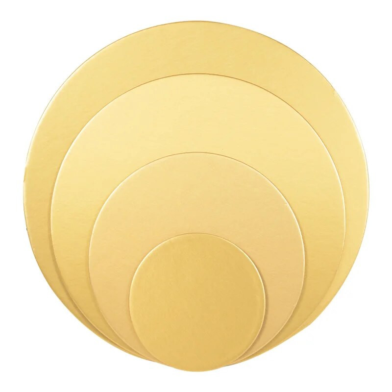 10,16,22,26cm Tavă rotundă aurie pentru tort Bază cerc din carton pentru accesorii pentru decorarea torturilor, tavă de desert pentru cupcake, instrumente pentru tort