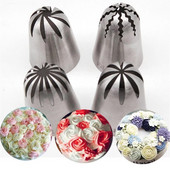 4 kom/1 kom velike mlaznice za kremu Alati za ukrašavanje kolača Od nehrđajućeg čelika Posuda za pečenje kolača od tijesta Kuhinjski dodaci i dodaci