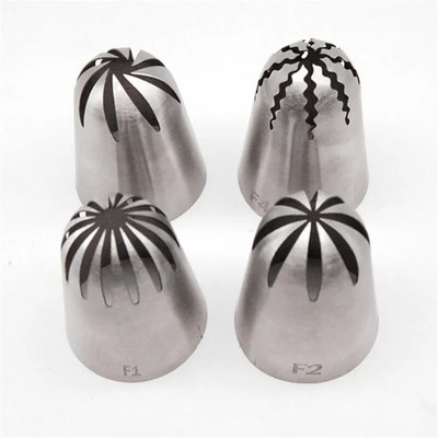 4 kom/1 kom velike mlaznice za kremu Alati za ukrašavanje kolača Od nehrđajućeg čelika Posuda za pečenje kolača od tijesta Kuhinjski dodaci i dodaci