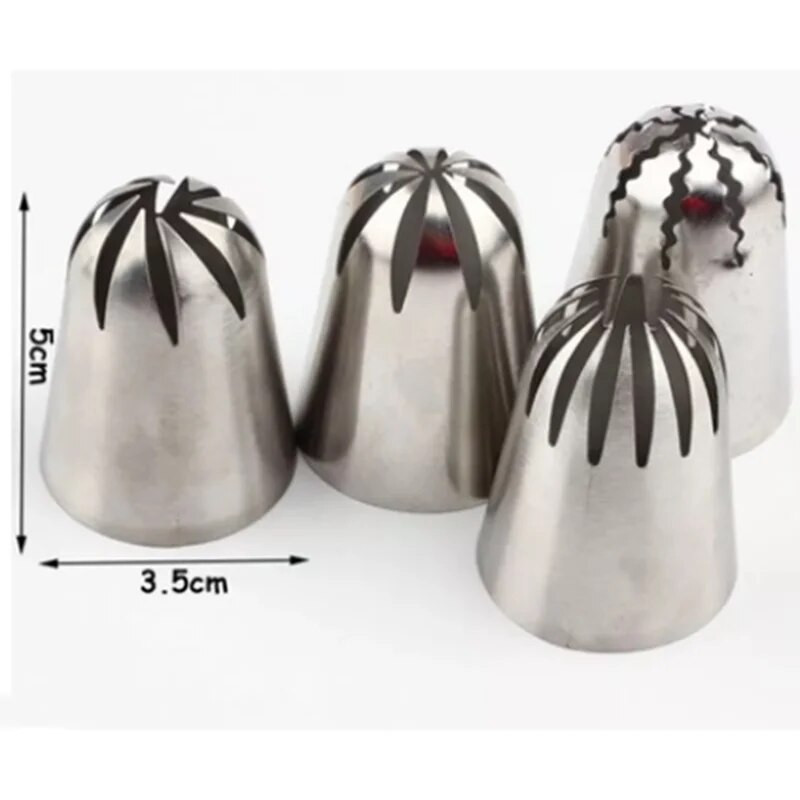 4 kom/1 kom velike mlaznice za kremu Alati za ukrašavanje kolača Od nehrđajućeg čelika Posuda za pečenje kolača od tijesta Kuhinjski dodaci i dodaci