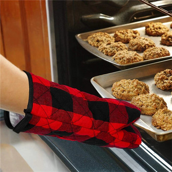 Нехлъзгаща се решетка Памучни кухненски ръкавици за готвене Микровълнова фурна Печене на барбекю Поставки за саксии По-дебела изолация Ръкавици за фурна Топлоизолационна подложка