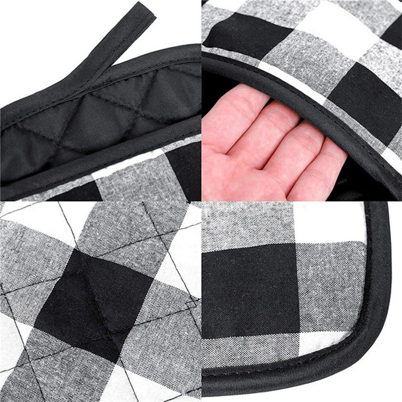 Neklizajuće rešetkaste pamučne kuhinjske rukavice za kuhanje u mikrovalnoj pećnici Držači za lonce za pečenje roštilja Deblja izolacija Rukavice za pećnicu Jastučić za toplinsku izolaciju