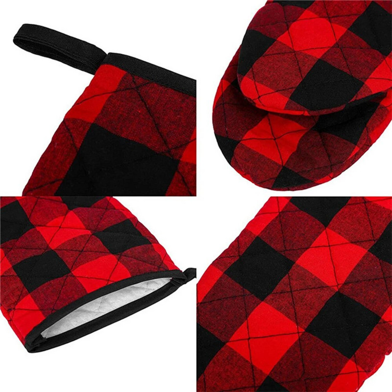 Neklizajuće rešetkaste pamučne kuhinjske rukavice za kuhanje u mikrovalnoj pećnici Držači za lonce za pečenje roštilja Deblja izolacija Rukavice za pećnicu Jastučić za toplinsku izolaciju