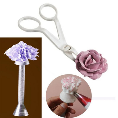 2Pcs/1PC Cvjetne škare za nokte Sigurnost za ruže Podizač ukrasa za fondan Pladanj za ukrašavanje kolača Krema za pečenje Štapići za pecivo