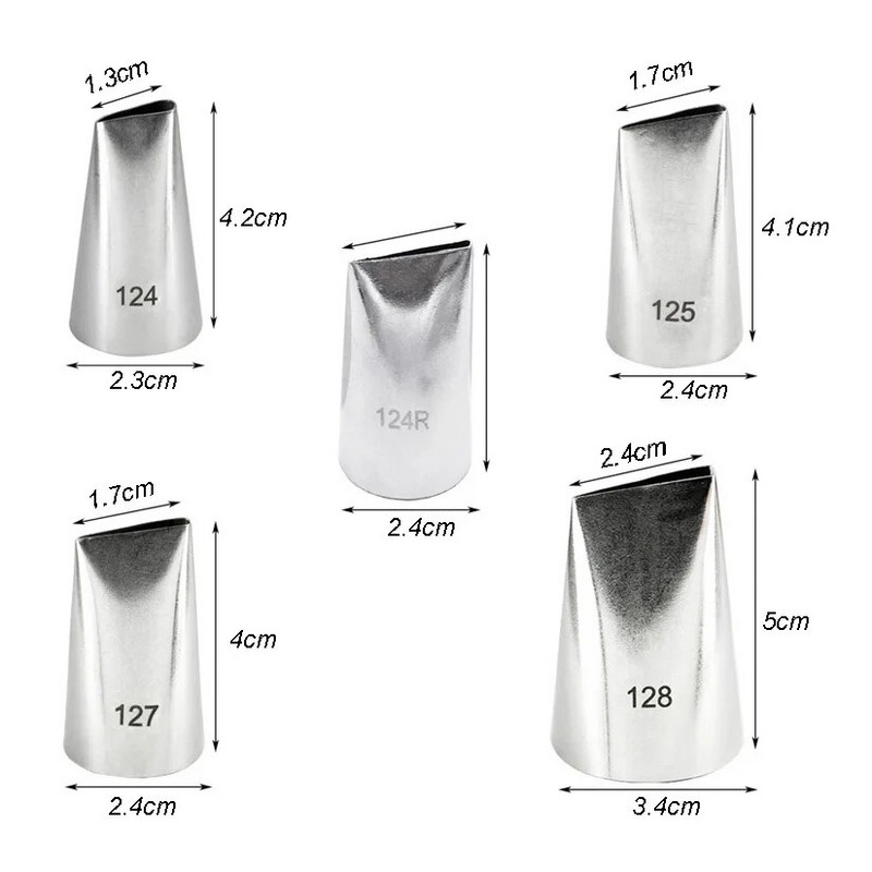 Ružine latice od nehrđajućeg čelika Mlaznice za cijevi za glazuru Fondan Set za ukrašavanje kolača Alati Posuda za pečenje