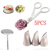 5 kom #124K/#125K/#126K Austin mlaznice za glazuru od latica ruže + škare za cvijeće + alati za ukrašavanje pladnja za kolače Krema za ukrašavanje fondana