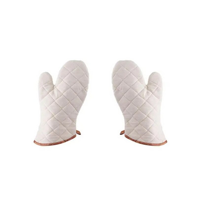 2 komada bijele pamučne tkanine, neklizajuće rukavice otporne na toplinu, kuhinjske rukavice za pećnicu, alati za kuhanje za dom, restoran