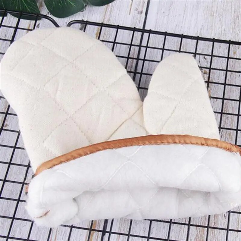 2 komada bijele pamučne tkanine, neklizajuće rukavice otporne na toplinu, kuhinjske rukavice za pećnicu, alati za kuhanje za dom, restoran