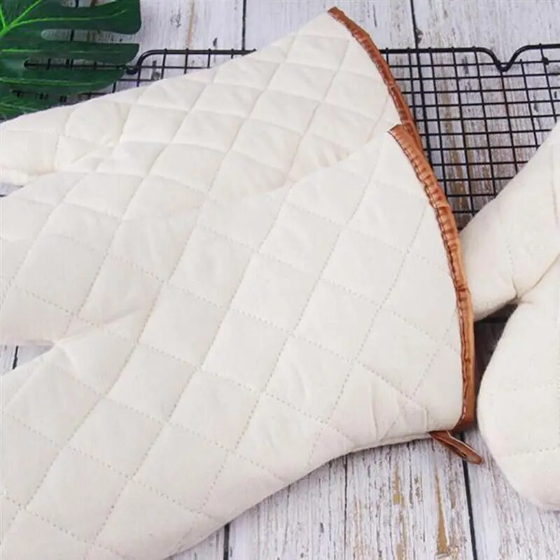 2 komada bijele pamučne tkanine, neklizajuće rukavice otporne na toplinu, kuhinjske rukavice za pećnicu, alati za kuhanje za dom, restoran