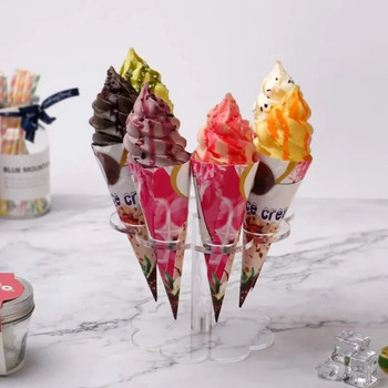 Διαφανές ακρυλικό παγωτό με 8 τρύπες βάση για κέικ χωνάκι Βάση ζαχαροπλαστικής Μπουφές γαμήλιου πάρτι Οθόνη τροφίμων Εργαλείο ψησίματος