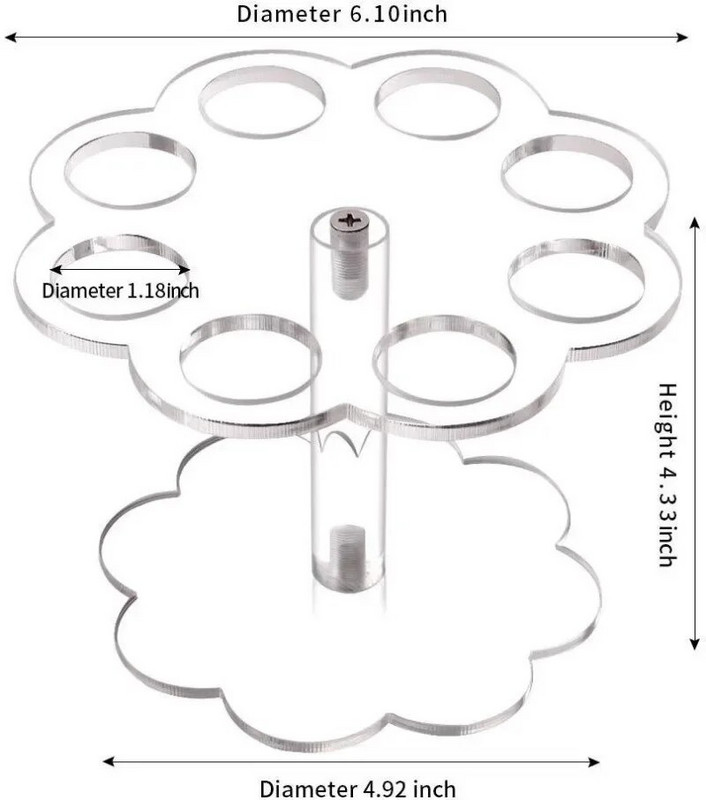 Prozirni akrilni stalak za sladoled s 8 rupa, stalak za kornet za tortu, držač za pecivo, svadbena zabava, švedski stol, stalak za izlaganje hrane, alat za pečenje