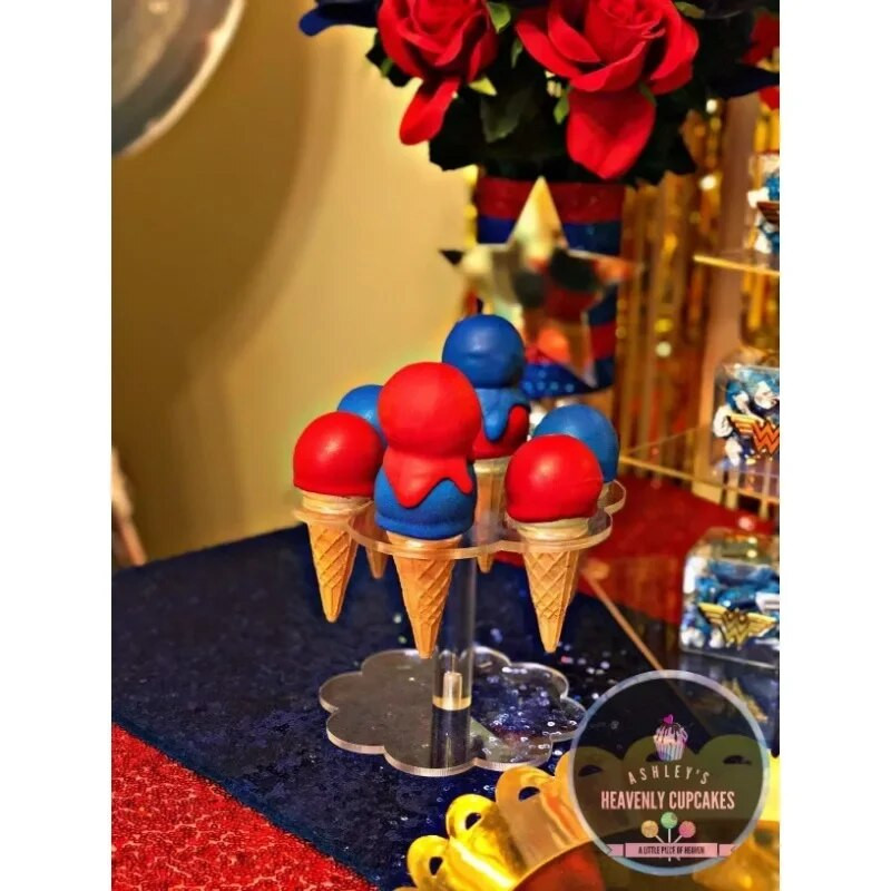 Prozirni akrilni stalak za sladoled s 8 rupa, stalak za kornet za tortu, držač za pecivo, svadbena zabava, švedski stol, stalak za izlaganje hrane, alat za pečenje