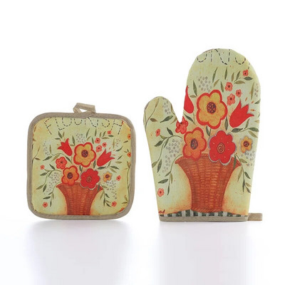 Otisnute rukavice za pećnicu i držači za lonce Set od 2 dijela Neklizajuće perive kuharske rukavice za pečenje na vrućoj ploči Kuhinja Blagovaonica Roštilj Roštilj