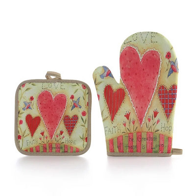 Otisnute rukavice za pećnicu i držači za lonce Set od 2 dijela Neklizajuće perive kuharske rukavice za pečenje na vrućoj ploči Kuhinja Blagovaonica Roštilj Roštilj