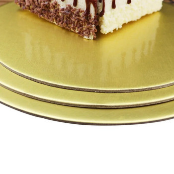 2/3 τμχ Στρογγυλές σανίδες κέικ Χρυσό χαρτί Βάση κέικ για κέικ Δίσκος επιδόρπιου Κέικ Σκληρό χαρτί μαξιλαράκι για τούρτα Εργαλείο ψησίματος