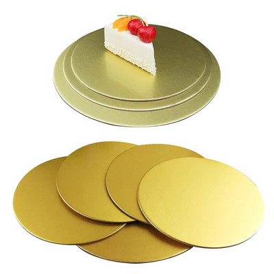 2/3db Kerek tortalapok Arany Papír Cakeboard Alap Cupcake Desszerttálca Torta Kemény Papír Párna Tortadíszítő Sütőeszköz