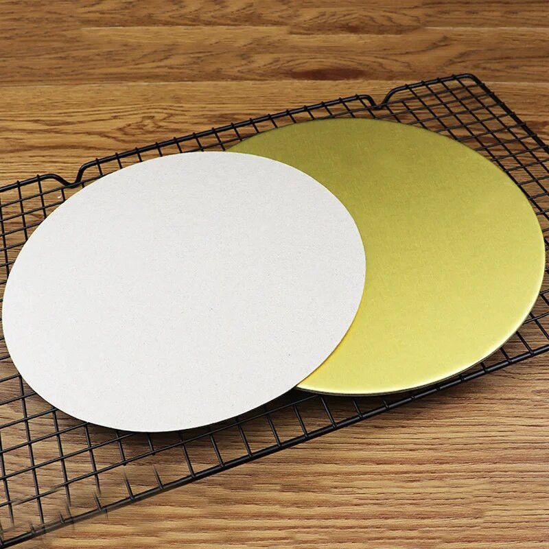 2/3 vnt Apvalios pyrago lentos Auksinis popierinis kepsninės pagrindas Keksiukų desertų padėklas Tortas Kieto popieriaus padas Tortas dekoruojantis kepimo įrankis