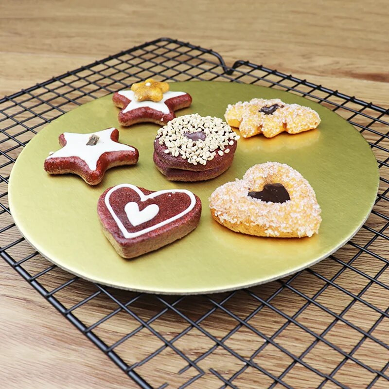 2/3 vnt Apvalios pyrago lentos Auksinis popierinis kepsninės pagrindas Keksiukų desertų padėklas Tortas Kieto popieriaus padas Tortas dekoruojantis kepimo įrankis