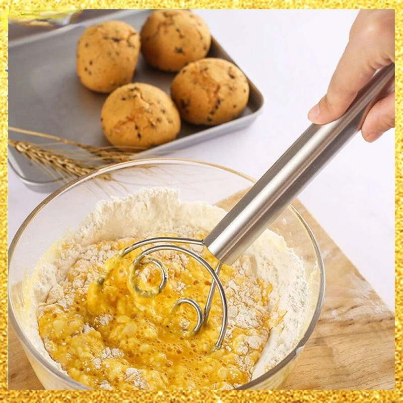 1 vnt. kiaušinių kremo maišymo strypai, dvigubi skylutės miltų pyragų maišyklės šluotelės daniškajai tešlai, duonai, sklandžiai įrankiai ritinio maišyklės virtuvės įrankiai