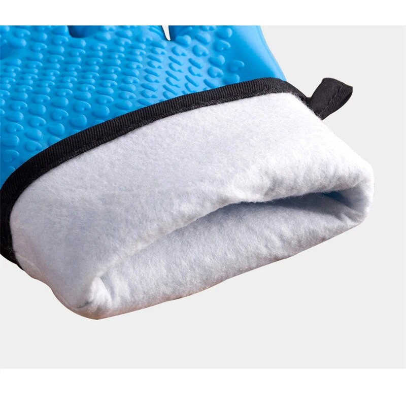 1PC Silikonske pamučne rukavice Izolacijske rukavice za pečenje Rukavice za mikrovalnu pećnicu Kuhinjske protuklizne silikonske rukavice za roštilj Držač lonca