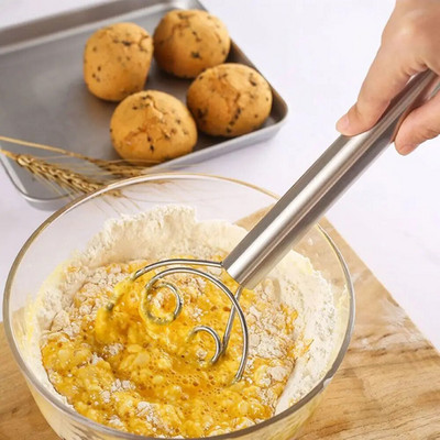1 db tojás tejszínes keverőrudak dupla lyukú lisztes torta keverő habverő dán tésztához kenyér sima szerszámok tekercskeverő konyhai eszközök