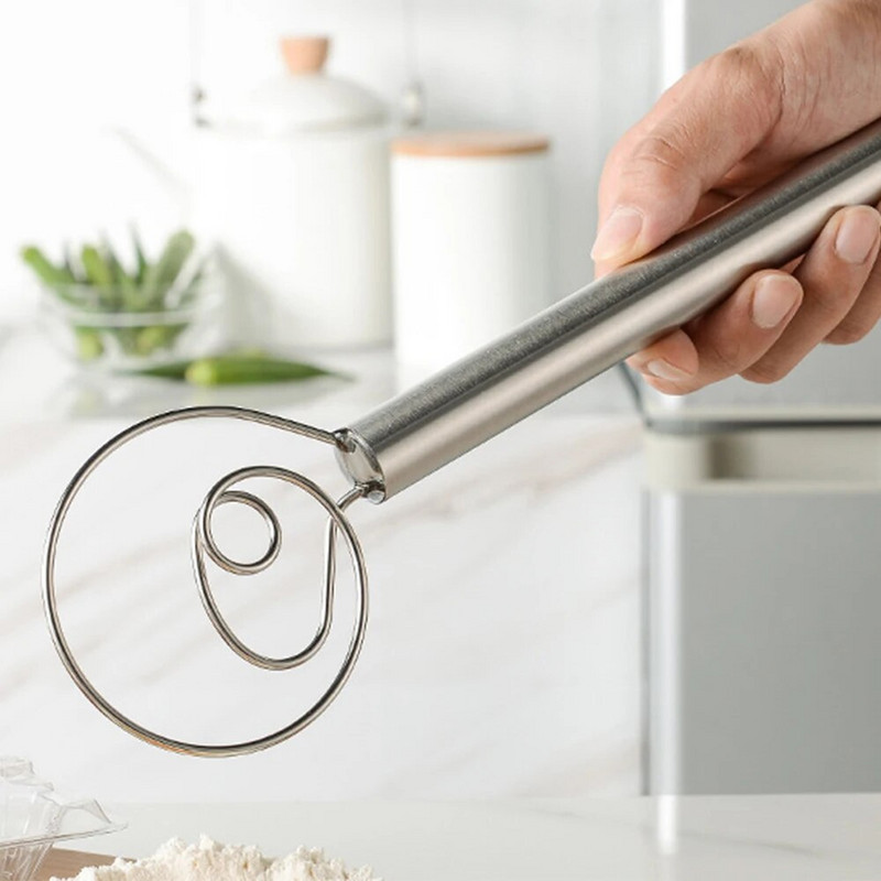 Kiaušinių grietinėlės maišymo strypai, viengubos dvigubos skylės, miltų pyragų maišyklės šluotelės daniškajai tešlai, duonos sklandžiai įrankis, ritės maišytuvas Virtuvės įrankiai