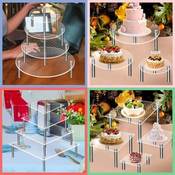 Ακρυλική βάση για τούρτες Βάση για τούρτα Πιάτο για cupcake Σετ επιδόρπιο Τραπέζιο Σετ θήκη για cupcake Πιάτο για πάρτι γενεθλίων
