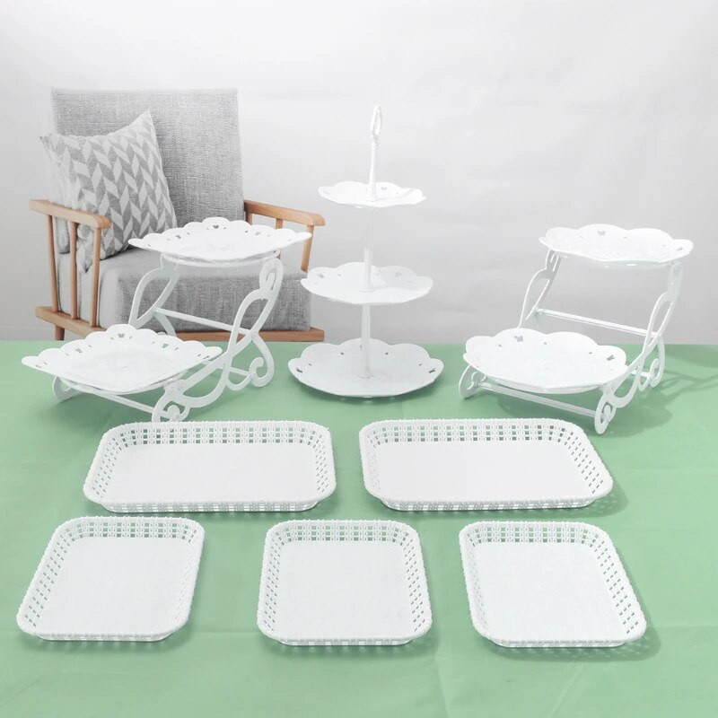 Držač tanjura za voće Stalak za rođendansku tortu Modni pladnjevi za dekoraciju stola za desert Vjenčanje Dim Sum Biscuit Stalak za izlaganje alata 1 kom