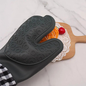 Силиконова ръкавица за готварска ръкавица Удебелена неплъзгаща се силиконова ръкавица за фурна за домашна кухня Топлоустойчива защитна готварска ръкавица