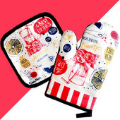 Prilagodite crtanu rukavicu za mikrovalnu pećnicu Držač za lonce Rukavice Rukavice Kuhinjski držač za lonce Podloga za roštilj Izolacijske rukavice Vruće rukavice za pećnicu Pečenje