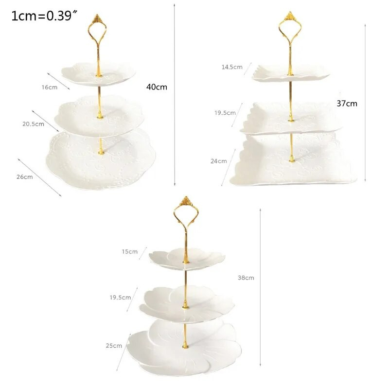 Odvojivi stalak za torte Europsko troslojno pecivo cupcake voćni tanjur stalak za desert svadbena zabava dekoracija doma
