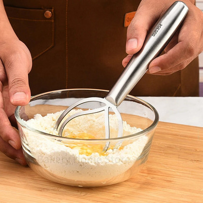 Dán tésztahabverő rozsdamentes acél kézi tojáskeverő kézműves turmixgép kenyérsütihez Dán tészta konyhai sütési kellékek