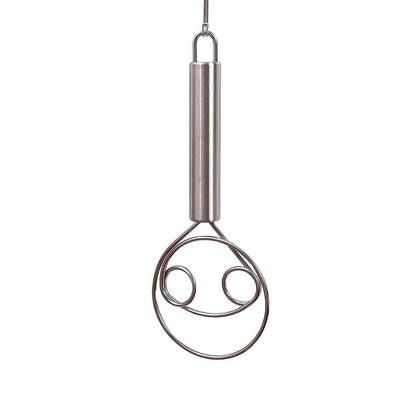 Daniškas tešlos plaktuvas su medine rankena nerūdijančio plieno olandiško stiliaus duonos tešlos maišytuvas, skirtas virtuvės kepimui Virtuvės priedai