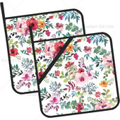 Držači za lonce s cvjetnim cvijećem u akvarelu Set od 2 kuhinjska držača za lonce otporne na toplinu za kuhanje u mikrovalnoj pećnici Završne posude u pećnici