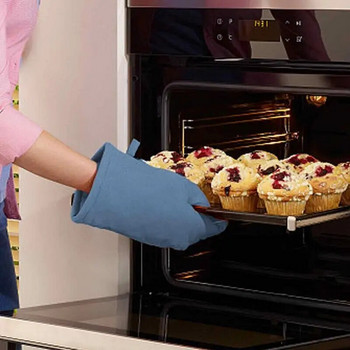 1PC ръкавица Ръкавица за микровълнова фурна Памучни изолирани ръкавици за печене Топлоустойчиви ръкавици Ръкавици за фурна Терилен Неплъзгащ се сладък кухненски инструмент