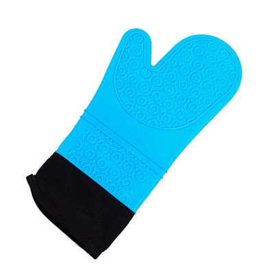 1 vnt. izoliacinės silikoninės neslystančios orkaitės pirštinės ideali apsauga su ypač ilgu storu dygsniuotu medvilniniu įdėklu silikono kepsninės pirštinės