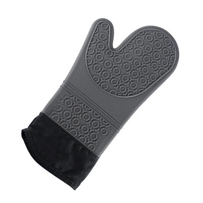 1 vnt. izoliacinės silikoninės neslystančios orkaitės pirštinės ideali apsauga su ypač ilgu storu dygsniuotu medvilniniu įdėklu silikono kepsninės pirštinės