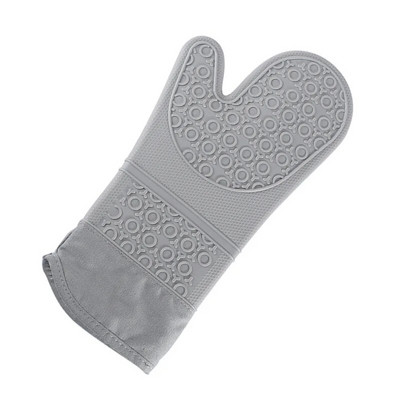 1 vnt. izoliacinės silikoninės neslystančios orkaitės pirštinės ideali apsauga su ypač ilgu storu dygsniuotu medvilniniu įdėklu silikono kepsninės pirštinės