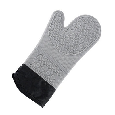 1 vnt. izoliacinės silikoninės neslystančios orkaitės pirštinės ideali apsauga su ypač ilgu storu dygsniuotu medvilniniu įdėklu silikono kepsninės pirštinės