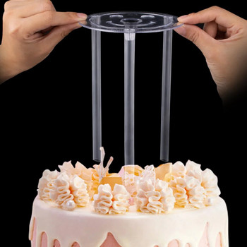 Πλαίσιο στήριξης κέικ πολλαπλών στρώσεων 4/6/8/10/12 ιντσών Πρακτική βάση για κέικ Στρογγυλή υποστήριξη για επιδόρπιο Spacer Piling Bracket DIY Εργαλείο κέικ