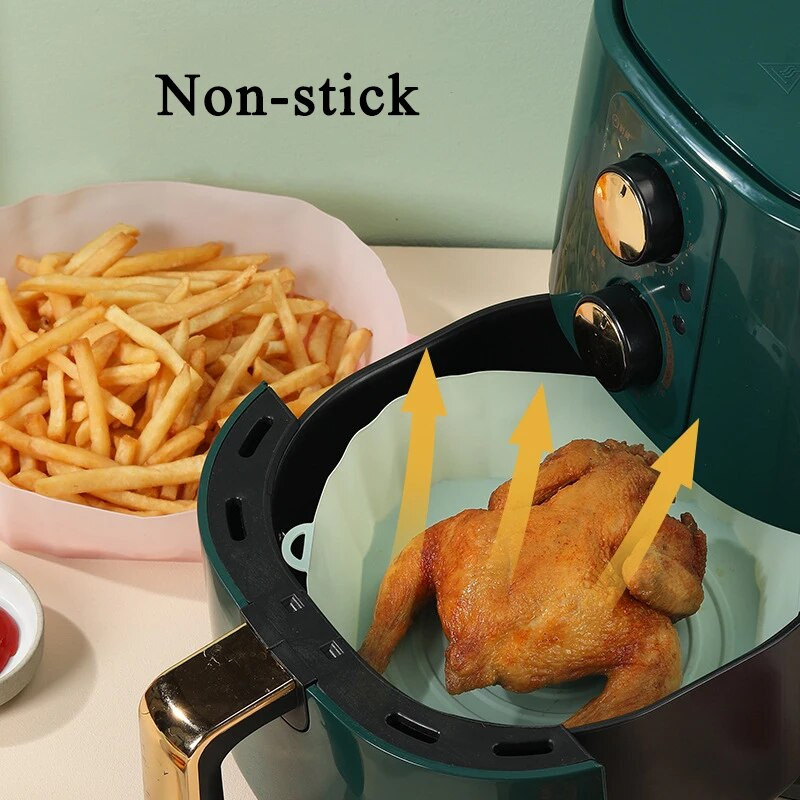 Air Fryers Pećnica Lim za pečenje Košarica za prženu piletinu AirFryer Silikonski lonac Okrugli zamjenski roštilj Posuda za pečenje