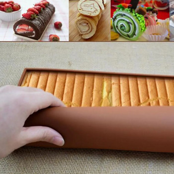 1 τεμ. Αντικολλητικά εργαλεία ζαχαροπλαστικής ψησίματος Χαλάκι ψησίματος σιλικόνης Φόρμα σιλικόνης Swiss Roll Mat Pack κέικ Εργαλείο ψησίματος Αξεσουάρ κουζίνας