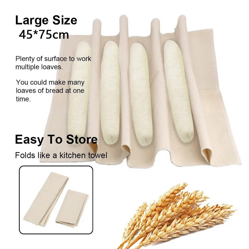 Debela slastičarska krpa za pečenje, lanena fermentirana tkanina, podloga za pečenje, posude za pečenje, posude za pečenje kruha, baguette, laneno platno