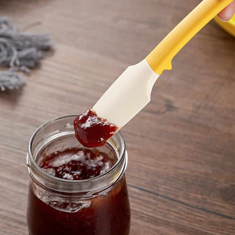 Japán stílusú, magas hőmérsékletnek ellenálló sütőszerszám, többcélú palackfenekű kaparó puha ragasztós spatula konyhai kütyük