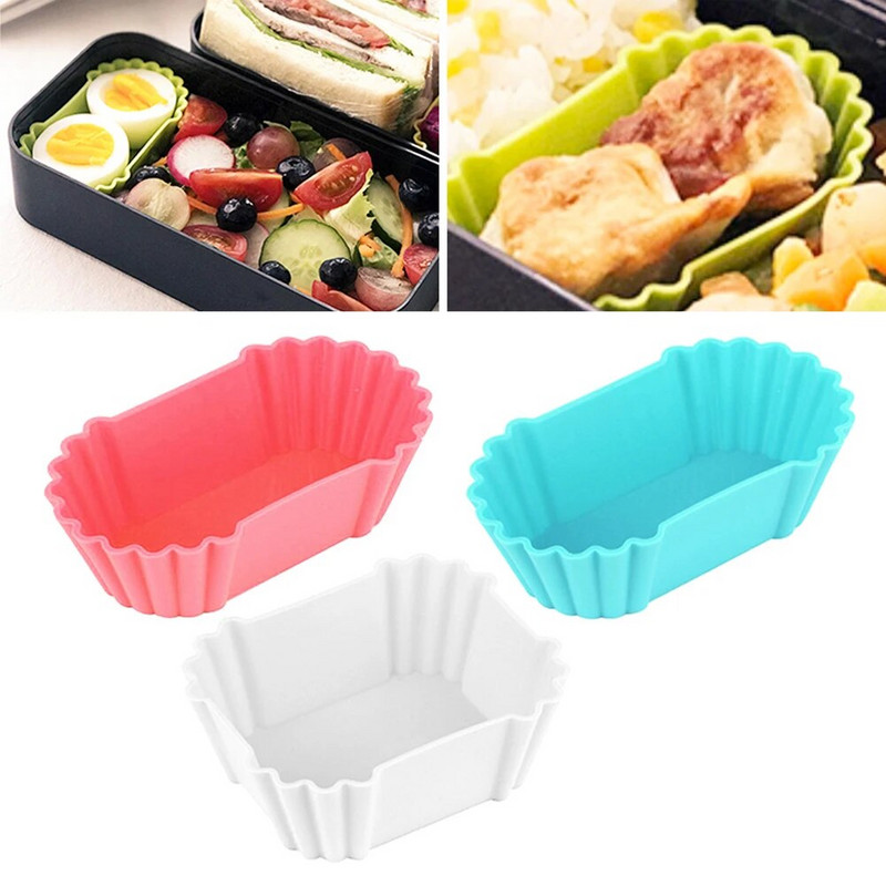 Cupă despărțitoare Bento, 3 buc. Mucegai ușor de curățat, formă reutilizabilă pentru prăjituri, pentru desert, sushi, accesorii separate pentru depozitare, cutie de prânz pentru alimente.
