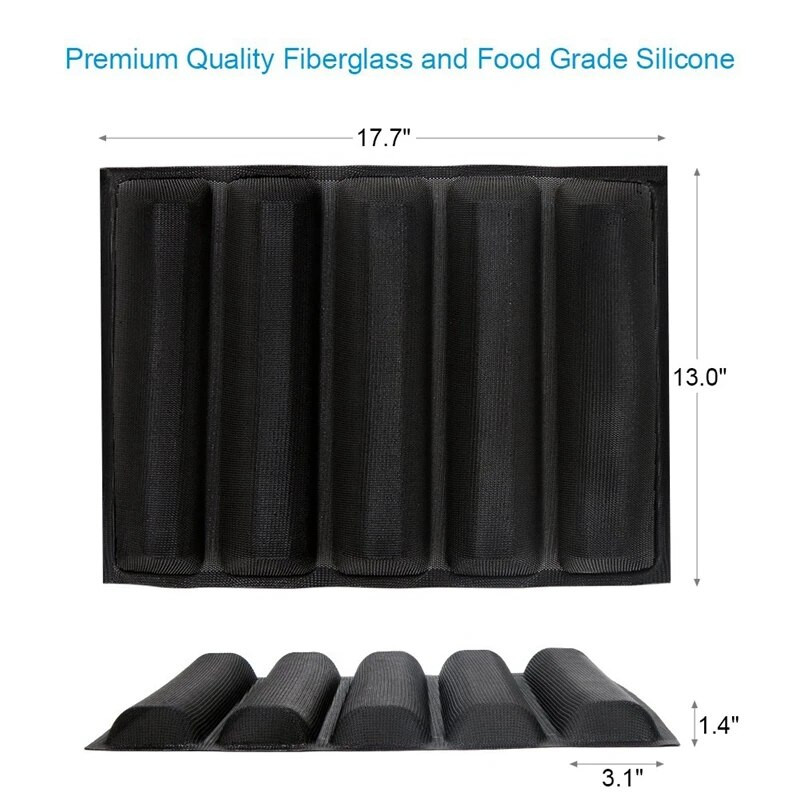 Kvaliteetne silikoonist baguettepann – mittenakkuvad perforeeritud fench-leivavormid, kuumakoeravormid, küpsetusplaadid, matt-leivavorm