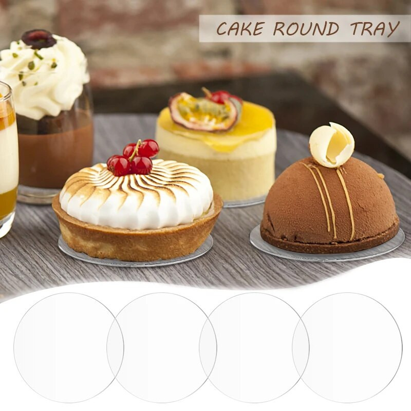 Discuri rotunde acrilice pentru tort, 10/15/20/25 cm, plăci transparente pentru tavă de desert, accesorii pentru instrumente de decorare pentru copt