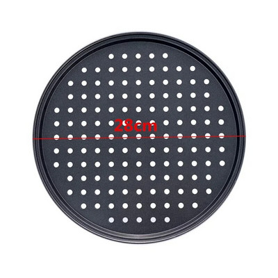 Posuda za pizzu s rupama Perforirana neljepljiva posuda za pizzu od ugljičnog čelika za pećnicu Pizza Crisper Posuda za pranje u perilici posuđa