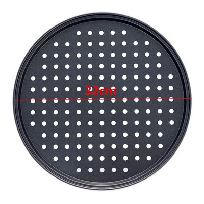 Posuda za pizzu s rupama Perforirana neljepljiva posuda za pizzu od ugljičnog čelika za pećnicu Pizza Crisper Posuda za pranje u perilici posuđa