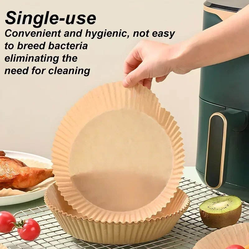 50 komada Air Fryer jednokratne papirnate obloge Neprianjajuće AirFryer pergamentne papirnate obloge otporne na ulje Papir za pečenje Filteri Dodaci